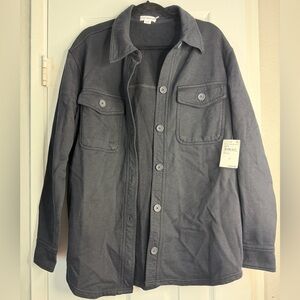 NWT Good American Fleece Shacket Button-Up